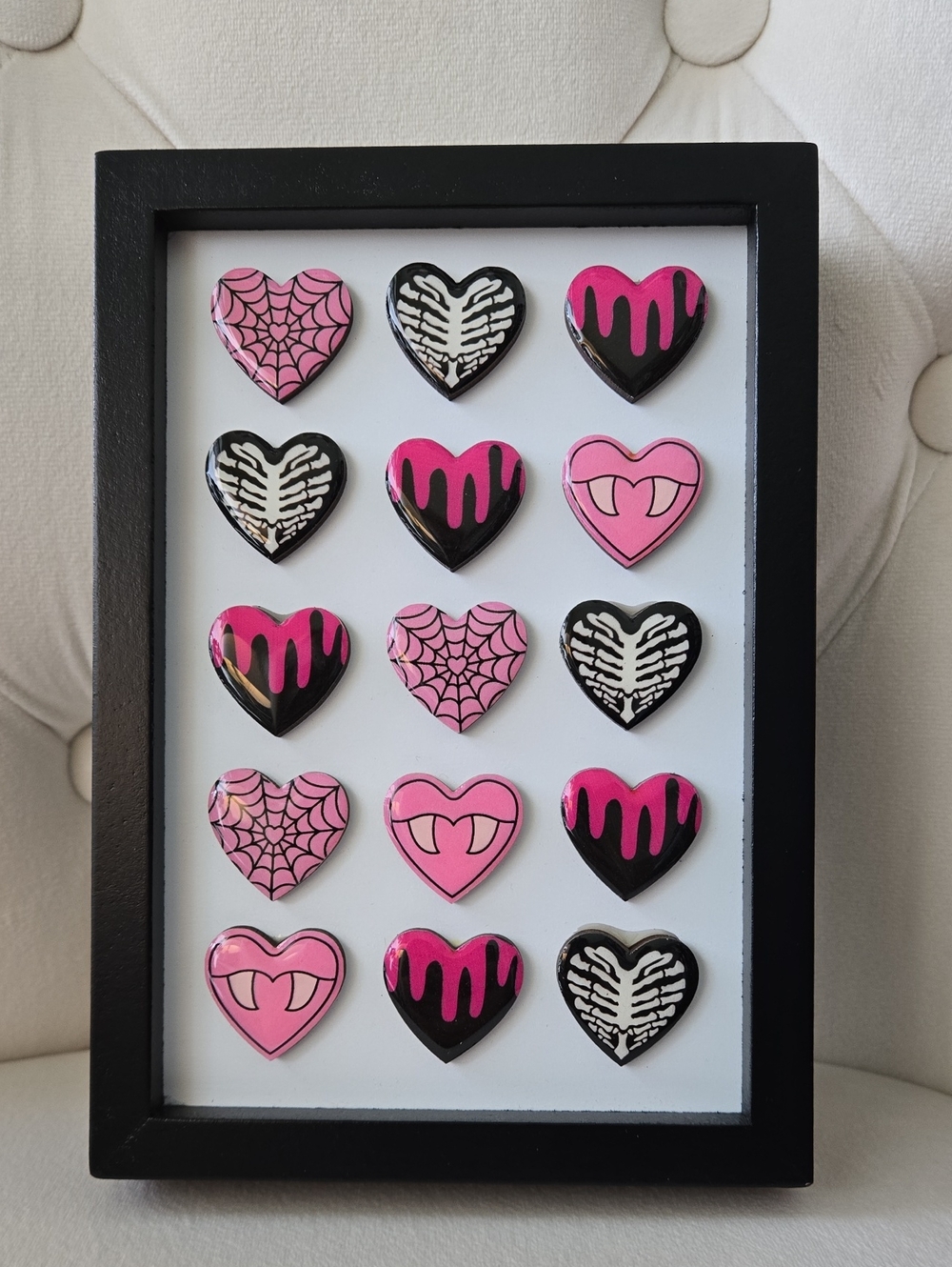 Ashland Pink and Black Gothic Heart Shadow Box Wall Art
